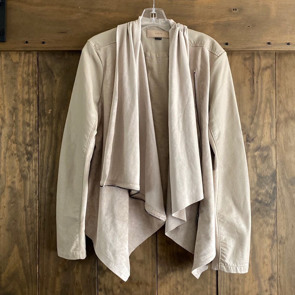 Faux leather and suede jacket
